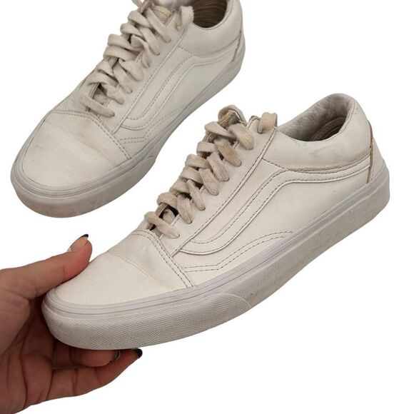 Vans white leather sneaker old skool men’s size 7.5 or women size 9 - Picture 11 of 11